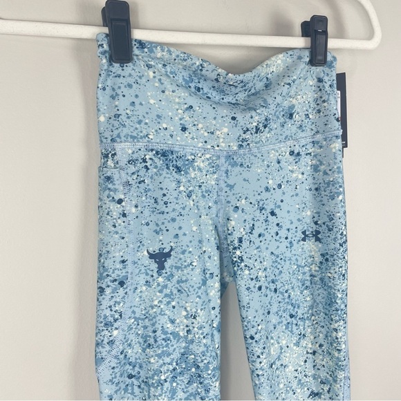 Under Armour Project Rock Heatgear Womens XS Legging Blue Athletic Compression - Picture 4 of 10